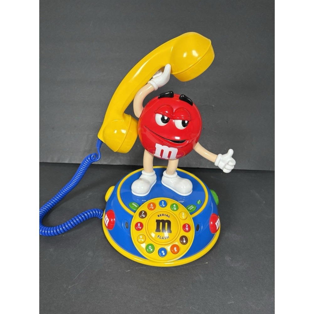 Vintage M&M's Red Character Voice Activated Telephone Yellow Handset Phone